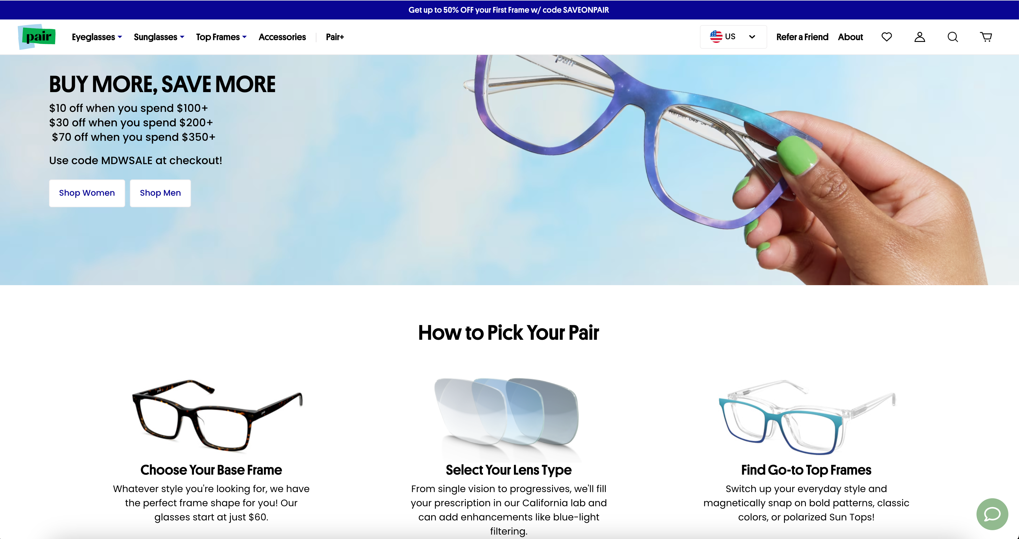 Pair Eyewear E-commerce